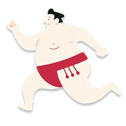 走るお相撲さん